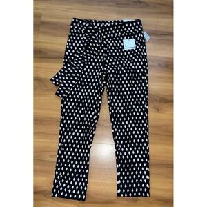 Womens NWT Jules & Leopold Dotted Belted Stretch Casual Ankle Pull On Pants